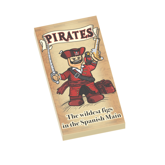 Pirates Ride Poster - Custom Printed 2x4 Tile - Made Using LEGO® Parts