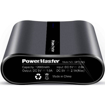Powermaster 12000mAh Portable Charger with Dual USB Ports 3.1A Output