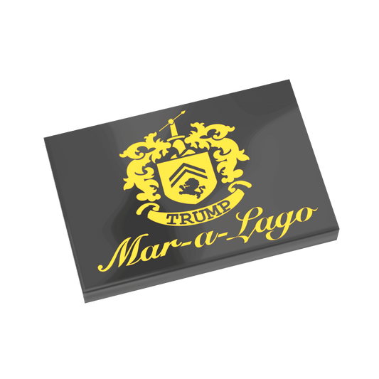 Mar-a-Lago Crest Sign - Trump Home - Custom Printed Using LEGO® Parts (2x3)