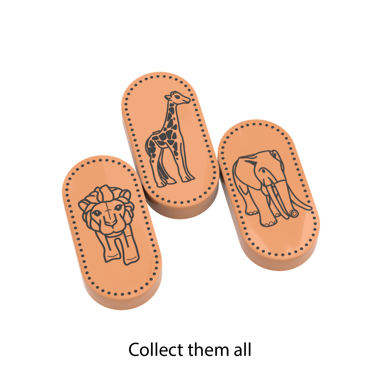 Pressed Penny - Lion- Custom Printed 1x2 Tile - Made Using LEGO® Parts