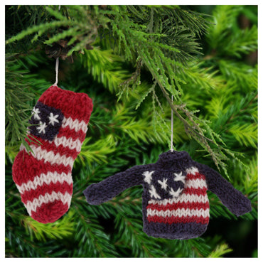 Old Glory Sweater & Stocking Ornaments - Set of 2!