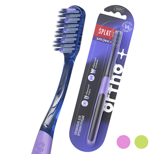 Splat Smilex Ortho+ Soft Bristle Orthodontic Toothbrush for Braces Care