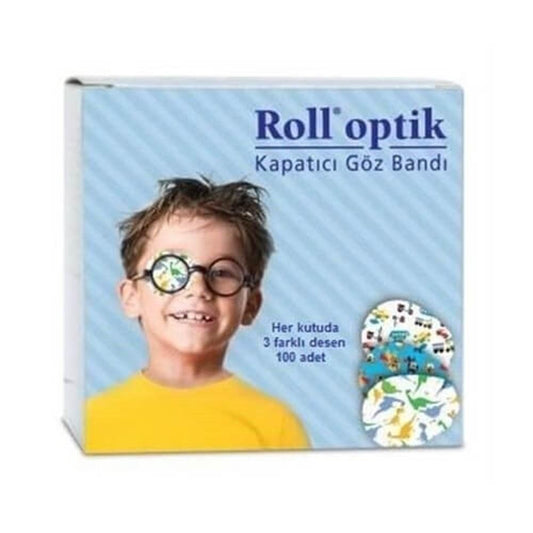 Roll Optik Eye Patch for Amblyopia Treatment - 100 Count, Hypoallergenic, Breathable Design for Kids