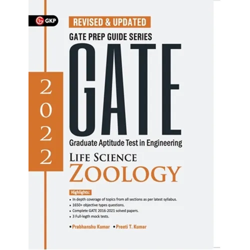 GATE 2022 Life Science Zoology- Guide by Dr. Prabhanshu Kumar, Dr. Nibedita Mukhopadhyay - Paperback