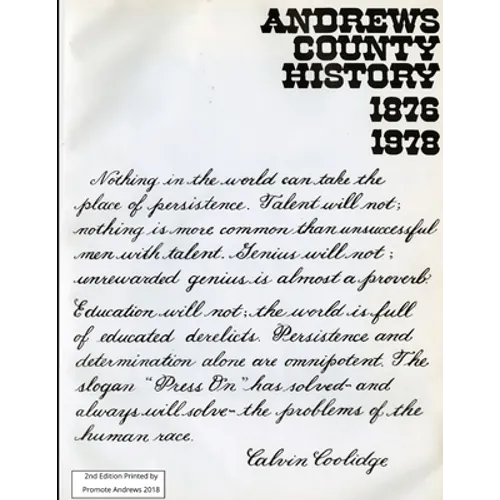 Andrews County History - Paperback