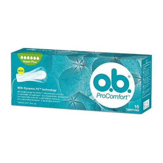 O.B Super Plus Tampons 16 Count - Feminine Hygiene Products for Heavy Flow Days