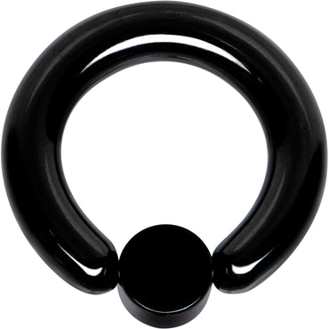 6G 1/2 Clear Gem 6mm Disc Black BCR Captive Ring