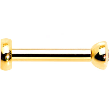 Clear 2mm Gem Gold Tone Internally Threaded Cartilage Earring