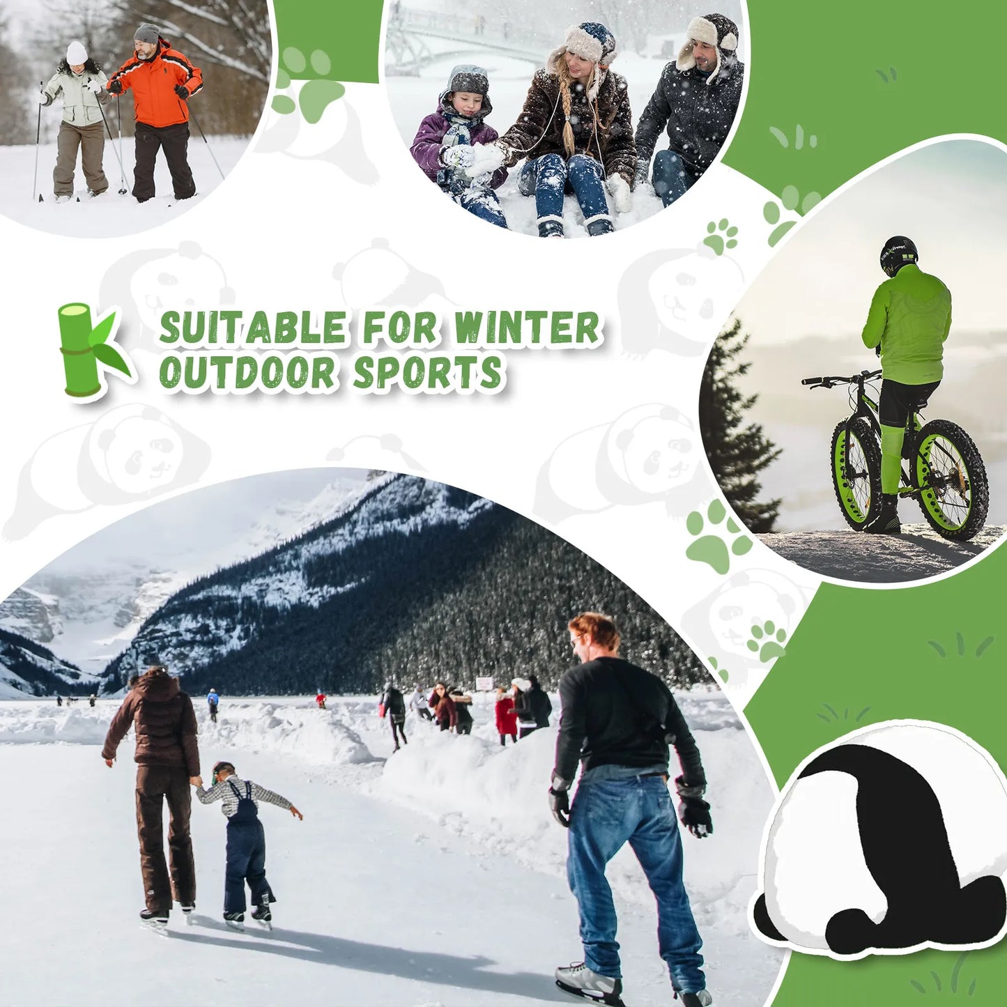 Panda Ski Gloves, Secure Grip & Warmth for Families