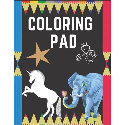 Coloring Pad: COLORING ANIMALS & WORDS FOR KIDS 50 PAGES, 8.5"x11" - Paperback