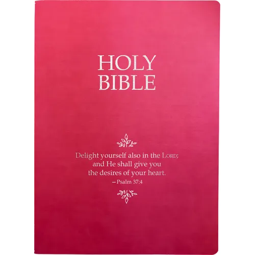Kjver Holy Bible, Delight Yourself in the Lord Life Verse Edition, Large Print, Berry Ultrasoft: (King James Version Easy Read, Red Letter, Pink, Psal - Imitation Leather