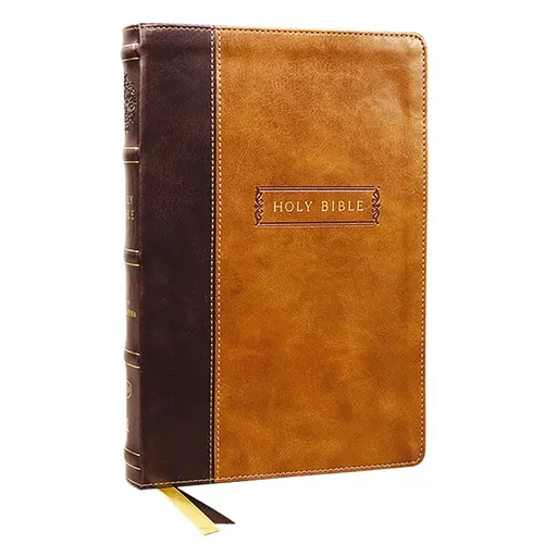 KJV Holy Bible with Apocrypha and 73,000 Center-Column Cross References, Brown Leathersoft, Red Letter, Comfort Print: King James Version - Imitation Leather