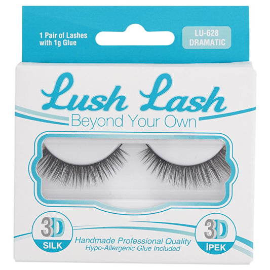 Lush Lash 3D Silk False Eyelashes for Dramatic Look - Cosmetic Eyelashes Enhancement
