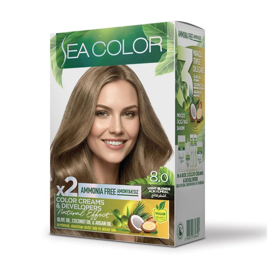Sea Color Hair Dye 8.0 Light Auburn