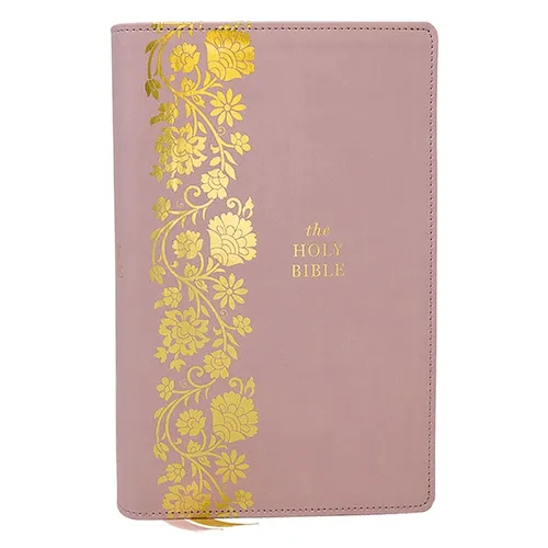 KJV Personal Size Large Print End-Of-Verse Reference Bible, Pink Leathersoft, Red Letter, Comfort Print - Imitation Leather
