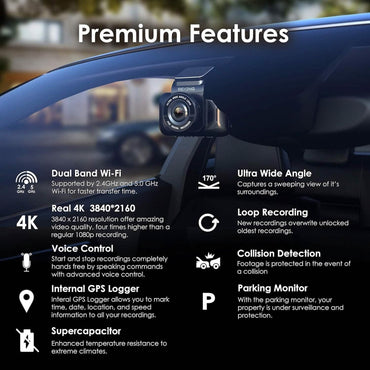 RexingUSA V55 Dash Cam - 4k Modular Capabilities (Refurbished)