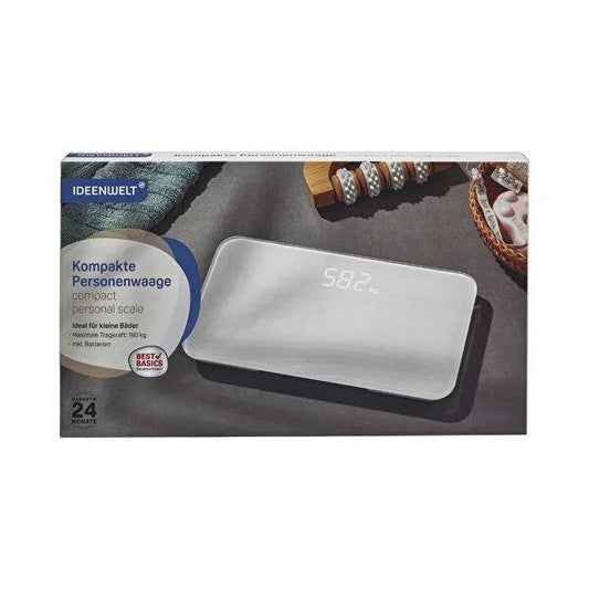 Ideenwelt Digital Bathroom Scale - Compact Weight Scale with Bright LED Display for Accurate Weight Measurement