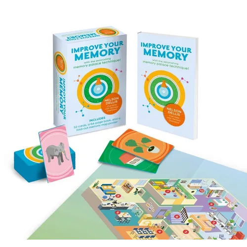 Improve Your Memory: With the Astonishing Memory Palace Technique: Includes 52 Cards, 64-Page Book, and a Fold-Out Memory Map Poster - Paperback