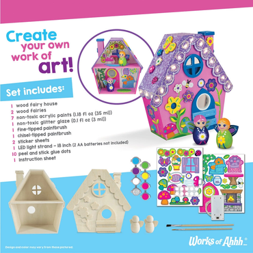 Light-Up Fairy House Wood Craft & Paint Kit