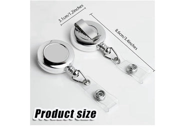 Frascati Silver Retractable Metal Badge Reels 24 Inch Cord 30 Pack