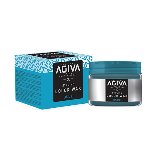 Agiva Blue Hair Styling Wax: Temporary Color & Strong Hold - Washable Hair Dye for Men & Women - Experiment with Bold Blue Hair.