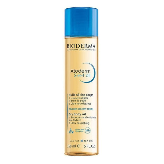 Bioderma Atoderm 2-in-1 Body Oil for Stretch Mark Prevention & Moisturizing - 5.07 fl oz, Non-Greasy, Pregnancy Skincare