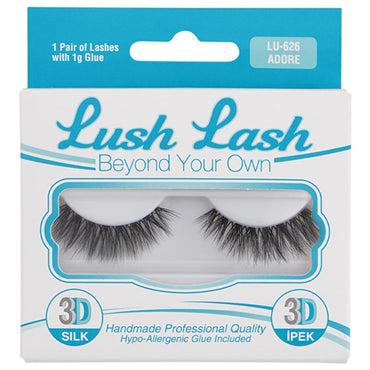 Lush Lash 3D Silk False Eyelashes for Dramatic Look - Cosmetic Eyelashes Enhancement