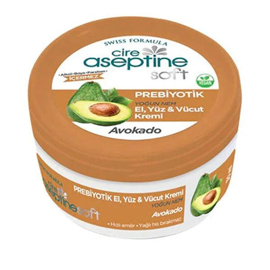 Cire Aseptine Soft Prebiyotik Avokado Moisturizing Cream - Dermatologically Tested, Paraben-Free, 1.01 fl oz