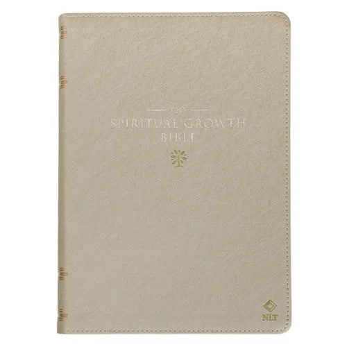 The Spiritual Growth Bible, Study Bible, NLT - New Living Translation Holy Bible, Faux Leather, Pearlescent Taupe - Leather