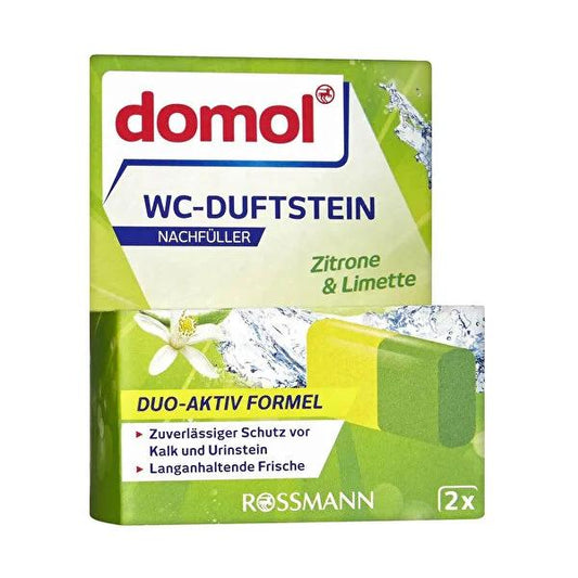 Domol Toilet Block Refill - Lemon Scented Toilet Freshener for Long-Lasting Freshness & Hygiene