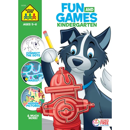 School Zone Fun and Games Kindergarten Activity Workbook - Paperback
