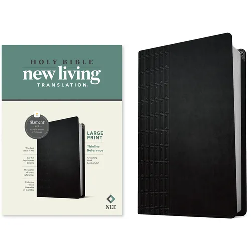 NLT Large Print Thinline Reference Bible, Filament Enabled Edition (Red Letter, Leatherlike, Black) - Imitation Leather