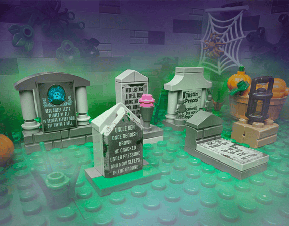"Leota" Tombstone - Halloween MOC - Custom Printed - Made Using LEGO® Parts