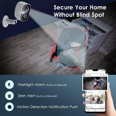 Security Camera Wireless Outdoor, 2-Way Talk Battery Powered Wi-Fi Camera (Refurbished)