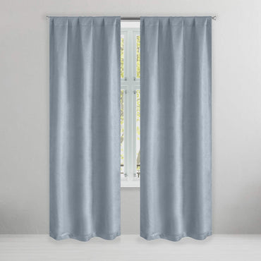 Set of 2: Brushed Textured Blackout Thermal Window Curtain Pair Panel