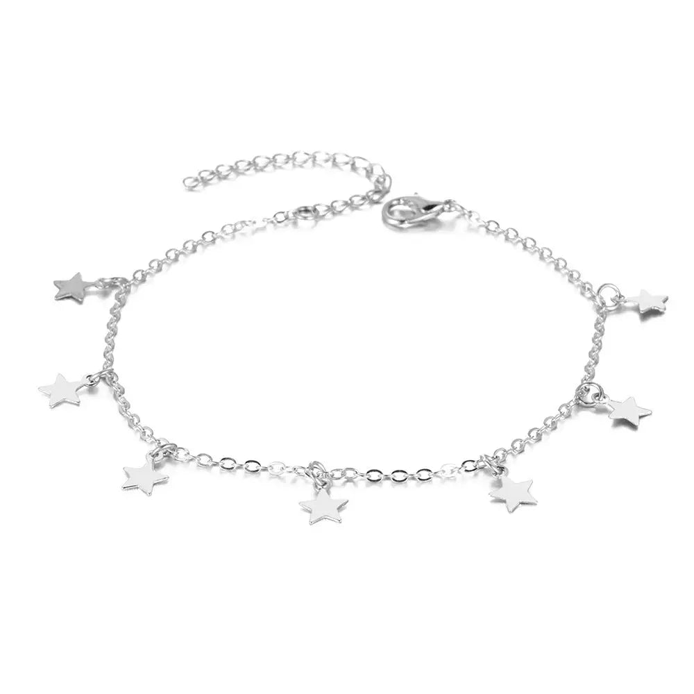 Silver Star Fashion Anklet Jewelry