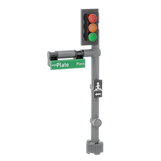 Single Traffic Light Custom Printed Building Set - Made Using LEGO® Parts