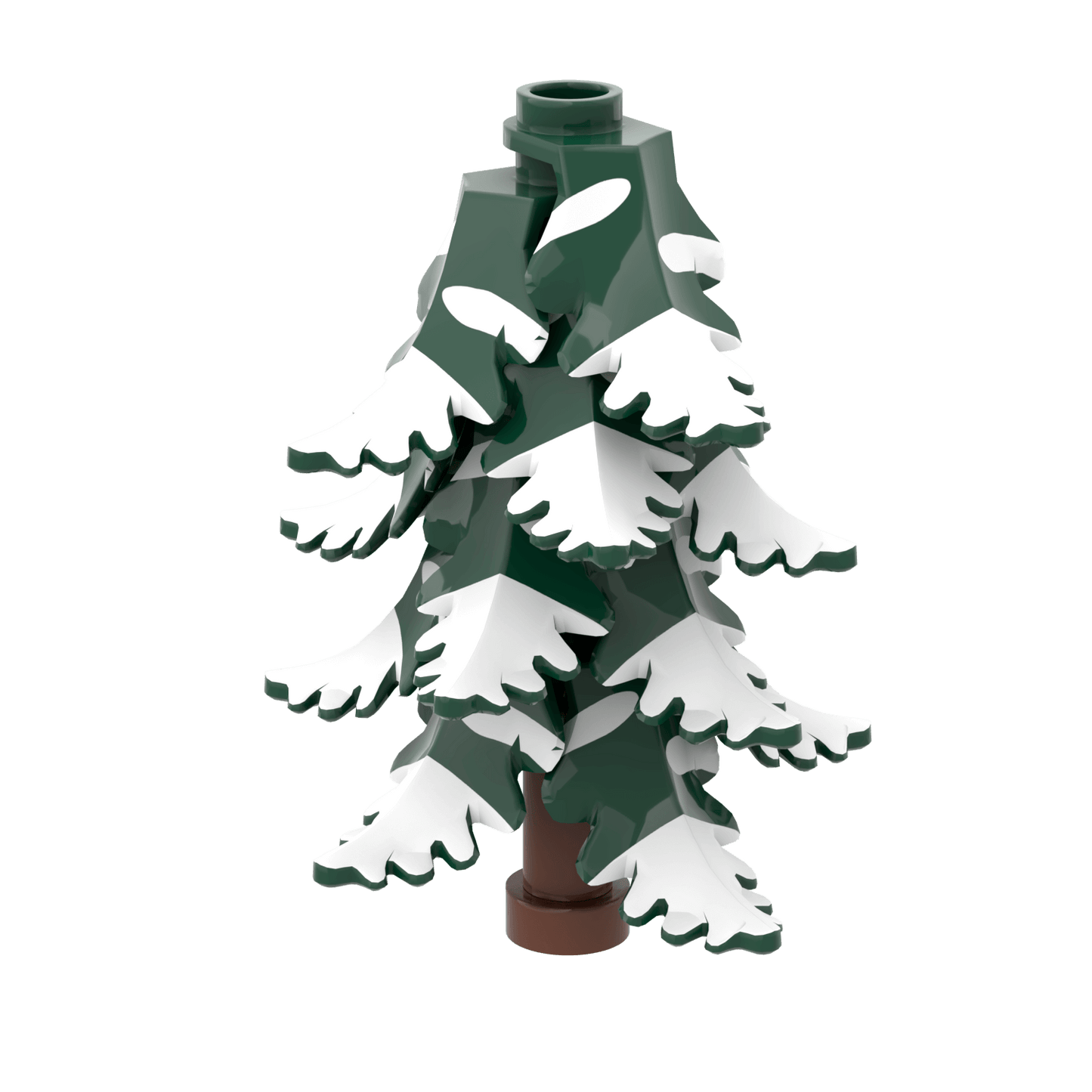 Dark Green Plant Leaf - Covered Snow - Winter - Custom Printed - Made Using a LEGO® Part