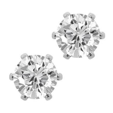 Sterling Silver Plated CZ Stud Earrings