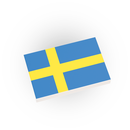 Sweden Country Flag - Custom Printed 2x3 Tile - Made Using a LEGO® Part