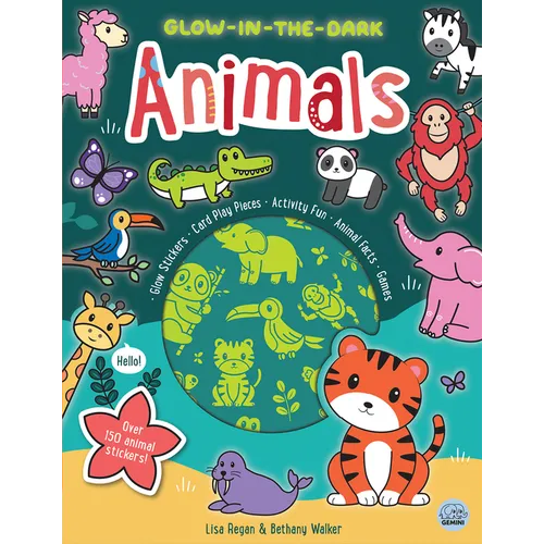 Glow-In-The-Dark Animals Sticker Activity Book - Paperback