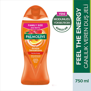 Palmolive Natural Shower Gel Feel the Energy, 100% Natural Ingredients, pH Balanced - 25.36 fl oz