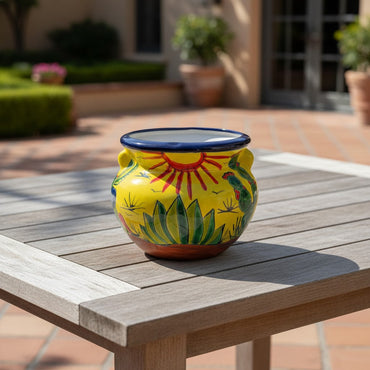 Talavera Cactus Planter | Yellow Desert Design