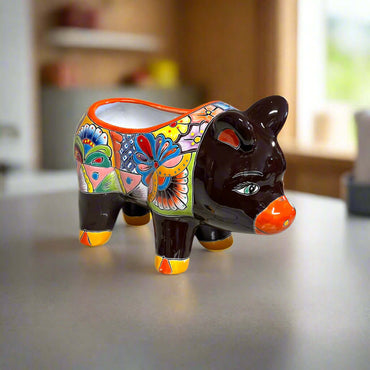 Talavera Pig Planter | Colorful Hand-Painted Mexican Pottery