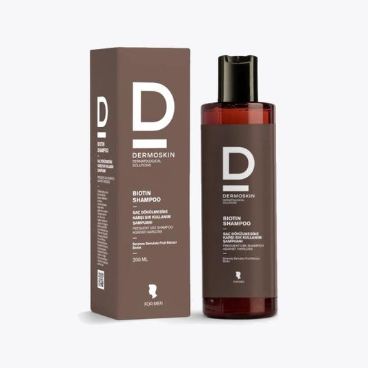 Dermoskin Biotin Shampoo for Men - Hair Loss & Growth - Strengthens Follicles, Cleanses Residue-Free, Promotes Vitality (6.76 fl oz)