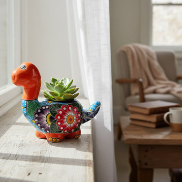 Talavera Brachiosaurus Planter | Colorful Mexican Succulent Pot