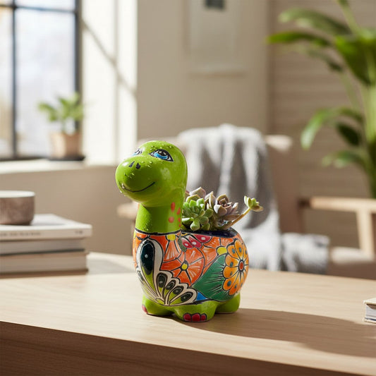 Talavera Brachiosaurus Planter | Colorful Mexican Succulent Pot