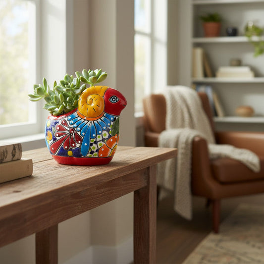 Talavera Ram Planter | Colorful Mexican Sheep Ceramic Pot