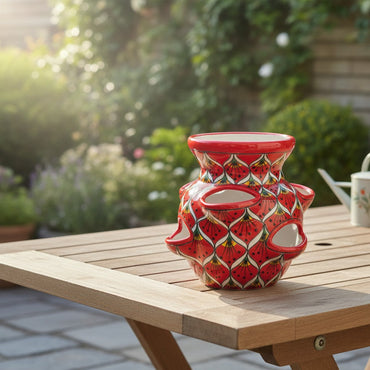 Talavera Strawberry Planter | Red Peacock Design