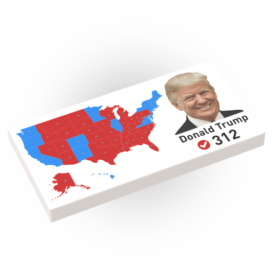 Trump Election Victory Map - Custom Printed Using a LEGO® Part (2 x 4 Tile)